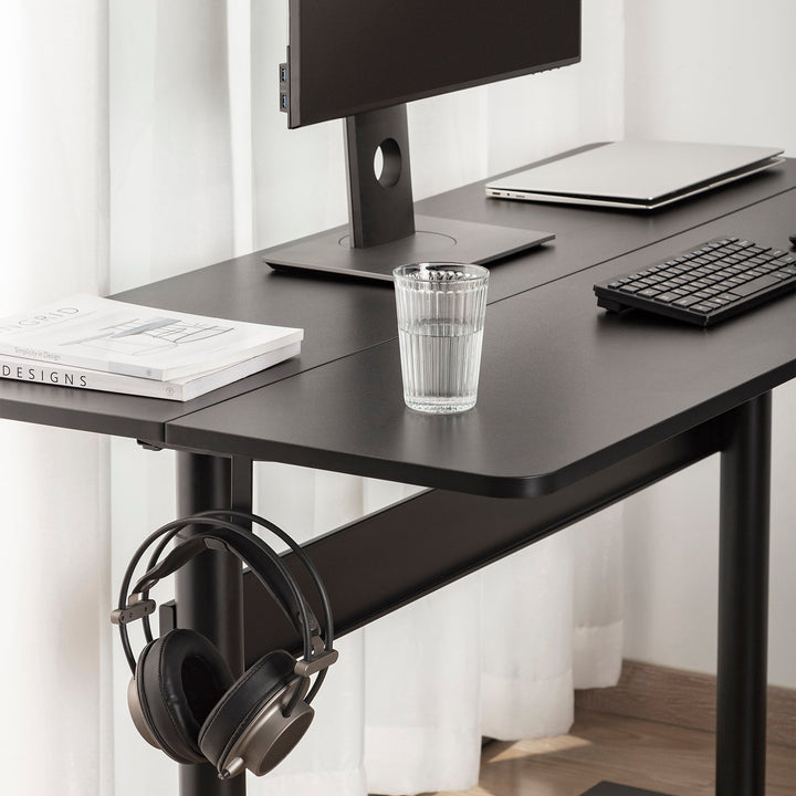 Skrivebord med bordplade 140x68 cm Ergo Office, gasfjeder, højdejustering, til stående og siddende arbejde, maks. højde 115 cm, ER-453