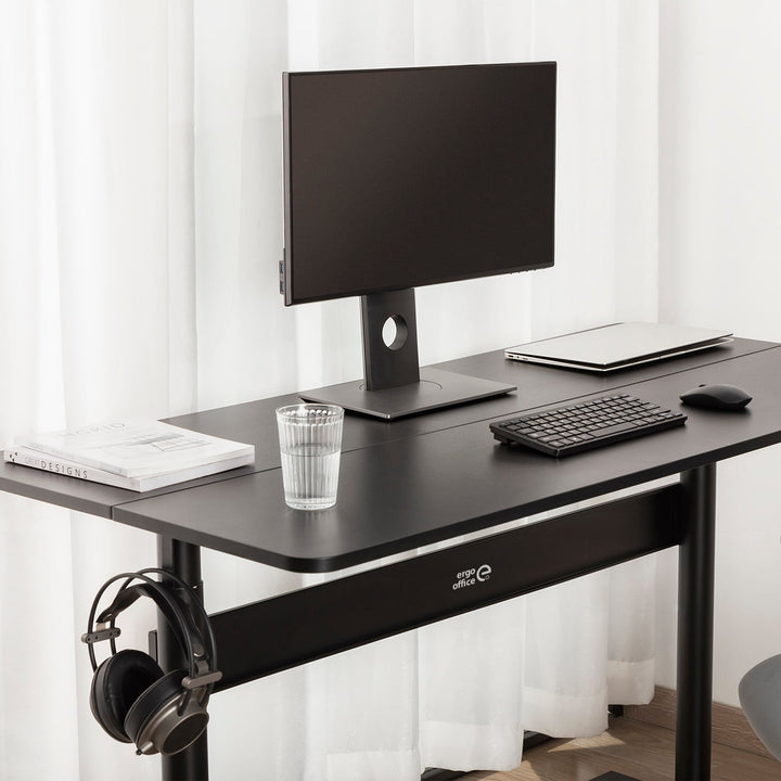 Skrivebord med bordplade 140x68 cm Ergo Office, gasfjeder, højdejustering, til stående og siddende arbejde, maks. højde 115 cm, ER-453