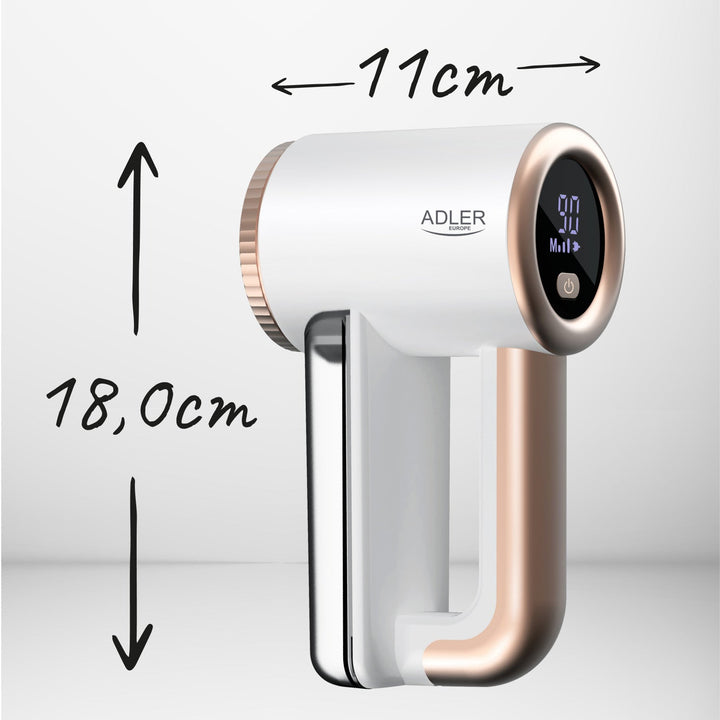 Adler tøjbarbermaskine, USB-opladning, LCD-display, 3 hastigheder, børste, AD 9617