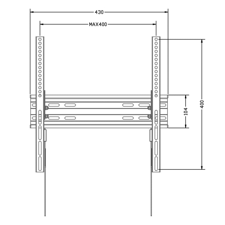 Maclean TV- eller skærmholder, maks. VESA 400x400, 32-70", 45 kg, sort, MC-748A