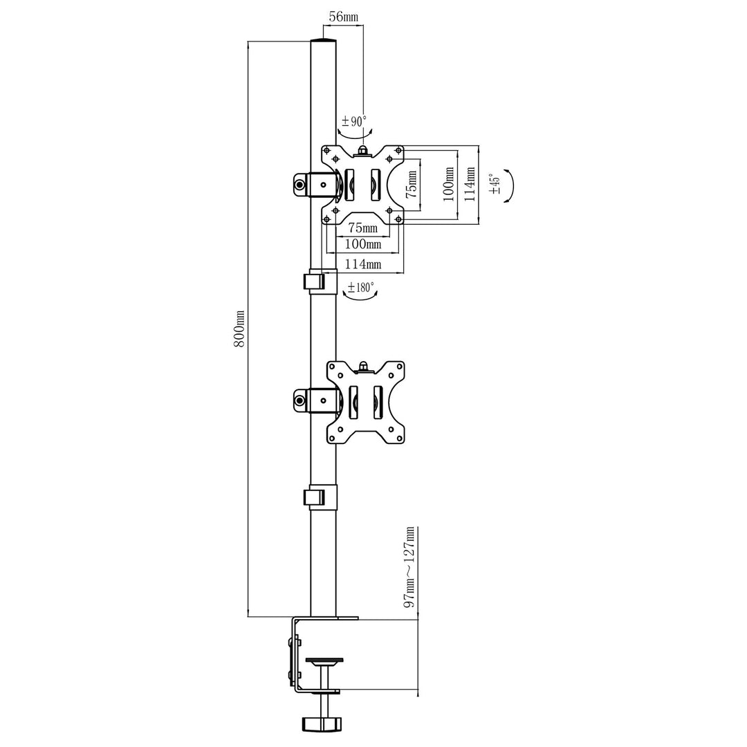 Maclean monitorholder, maks. VESA 100x100, 13-27", 9 kg, MC-966