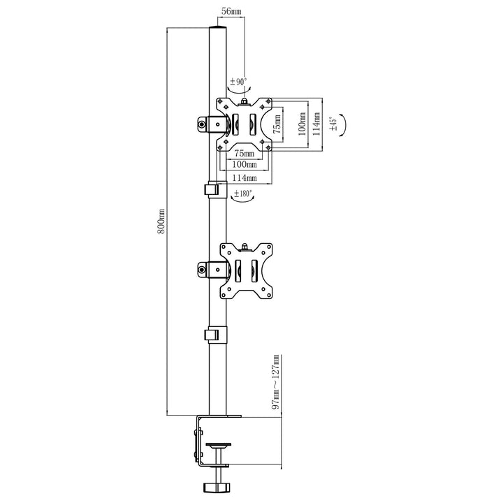 Maclean monitorholder, maks. VESA 100x100, 13-27", 9 kg, MC-966