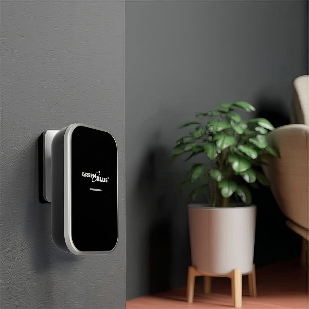 GreenBlue trådløs, batterifri kinetisk dørklokke, 38 melodier, sort, rækkevidde op til 200 m, IP44, GB157 B