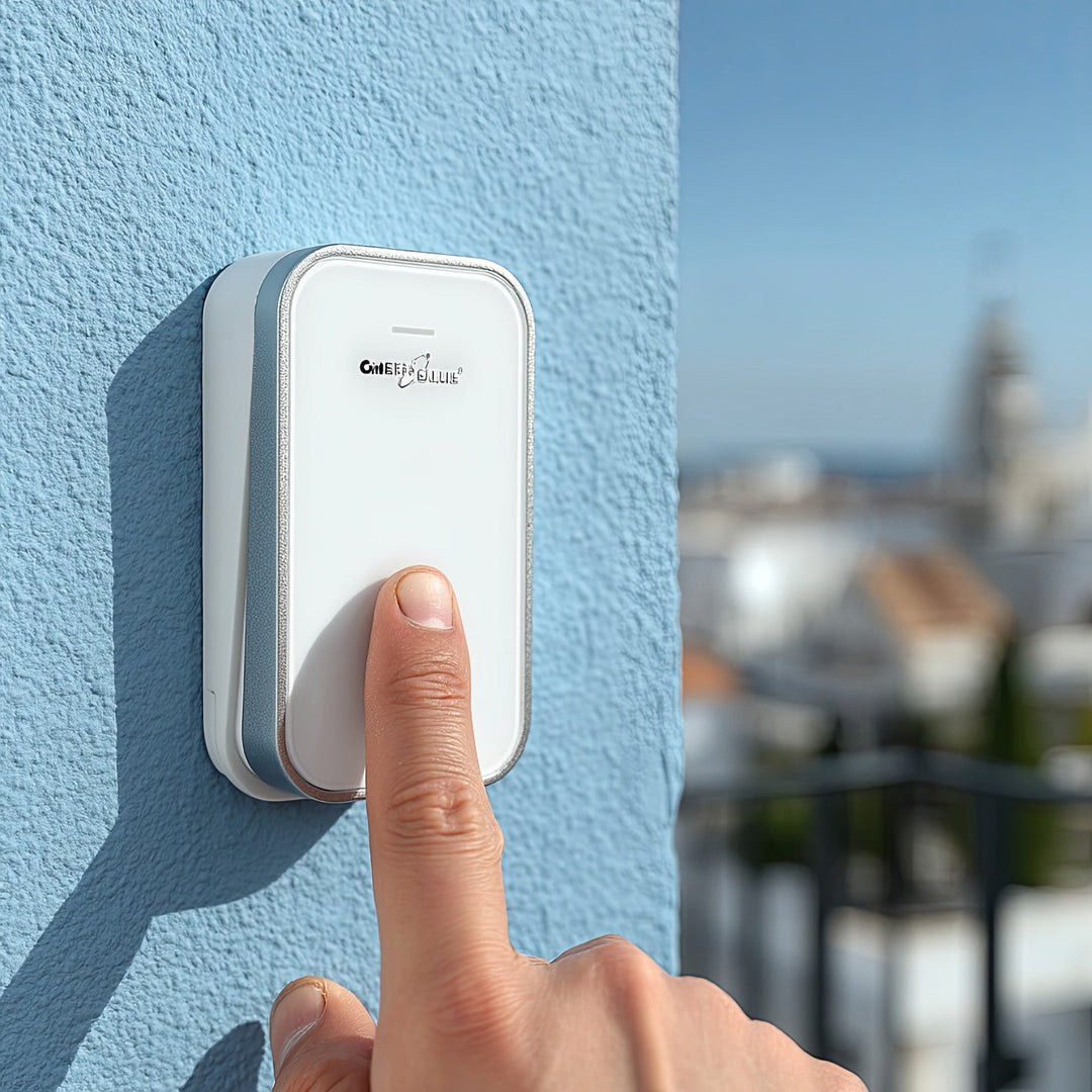 GreenBlue trådløs batterifri kinetisk dørklokke, 38 melodier, hvid, rækkevidde op til 200 m, IP44, GB157 W