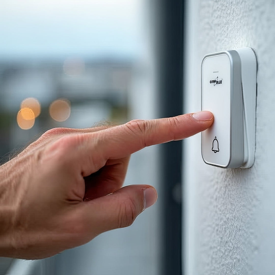 GreenBlue trådløs batterifri kinetisk dørklokke, 38 melodier, hvid, rækkevidde op til 200 m, IP44, GB157 W