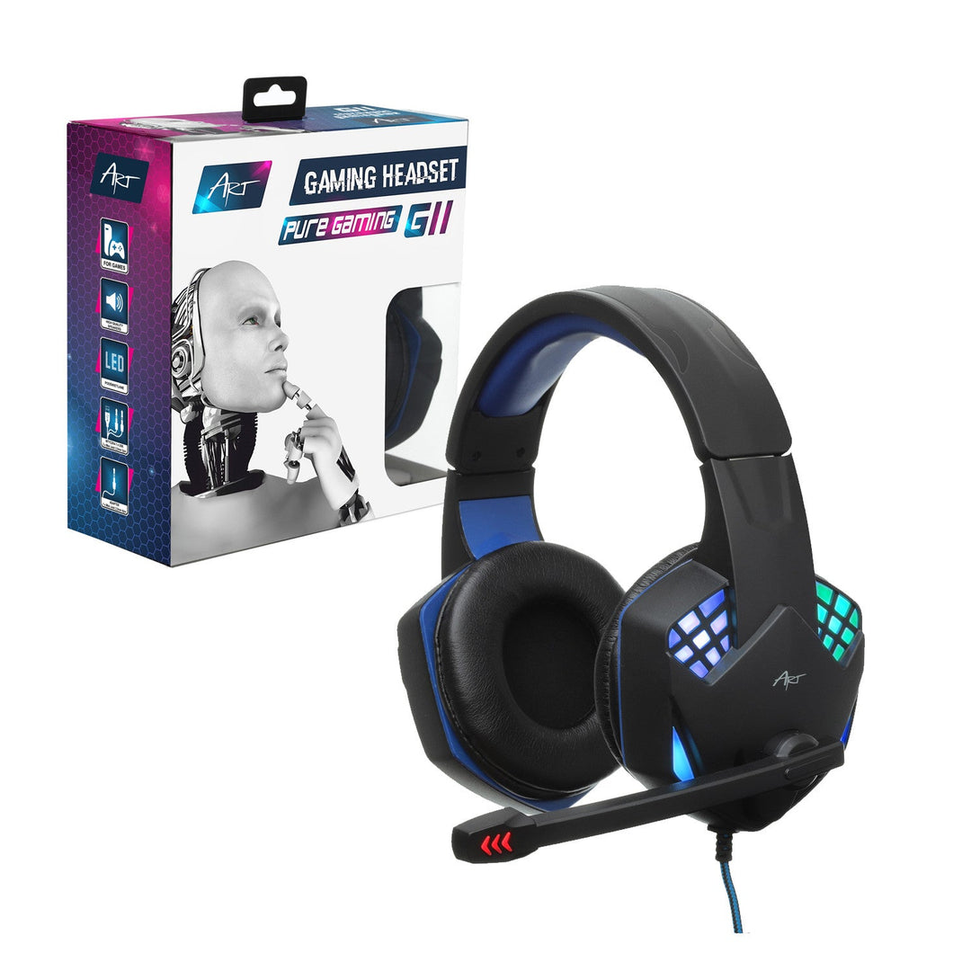 ART gaming-headset med mikrofon, LED-belysning, G11