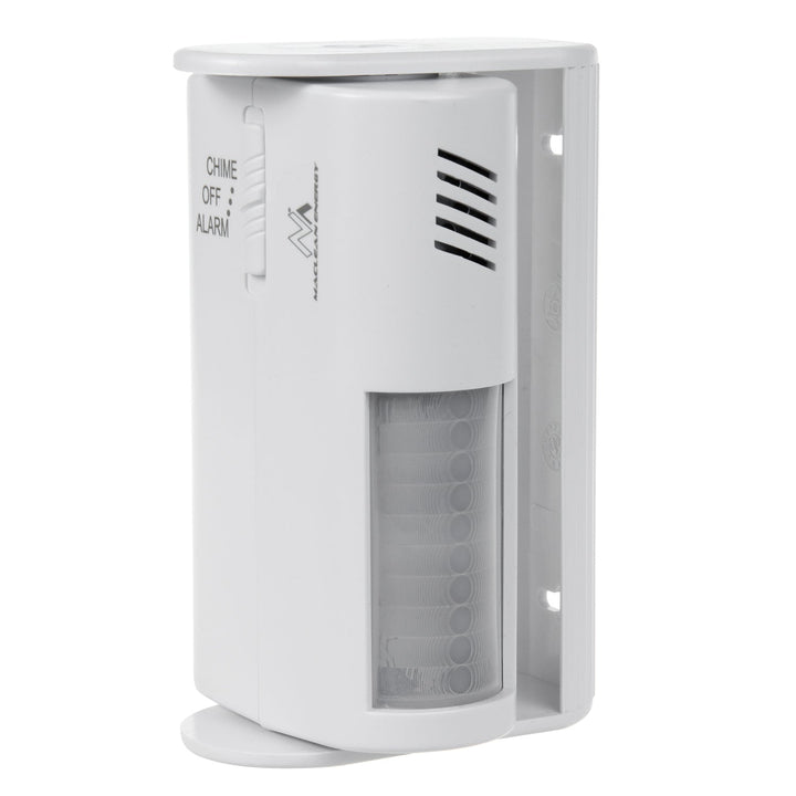 Trådløs indgangssignalgiver fra Maclean, PIR-sensor, rækkevidde 8 m, strømforsyning 9 V DC-batteri, lydstyrke over 70 dB, MCE311 W