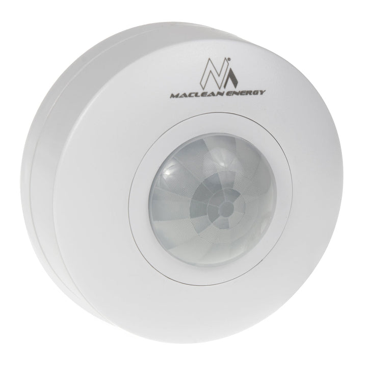 Maclean PIR-bevægelsessensor, rækkevidde 6 m, loftmontering, maks. belastning 1200 W, IP20, MCE314 W