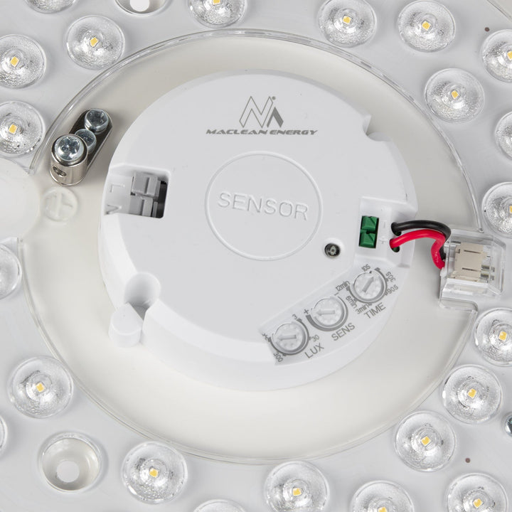 LED-loftslampe med Maclean-sensor, 5,8 GHz mikrobølgesensor, 4000 K, 12 W, 950 lm, IP44, MCE347