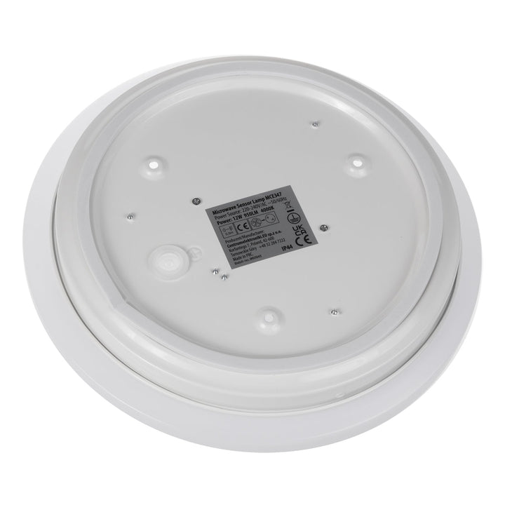 LED-loftslampe med Maclean-sensor, 5,8 GHz mikrobølgesensor, 4000 K, 12 W, 950 lm, IP44, MCE347