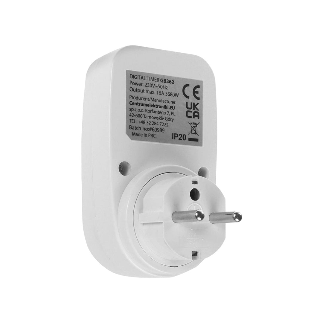 Tidsafbryder - digital timer GreenBlue, maks. belastning 16A, IP20, GB362 E