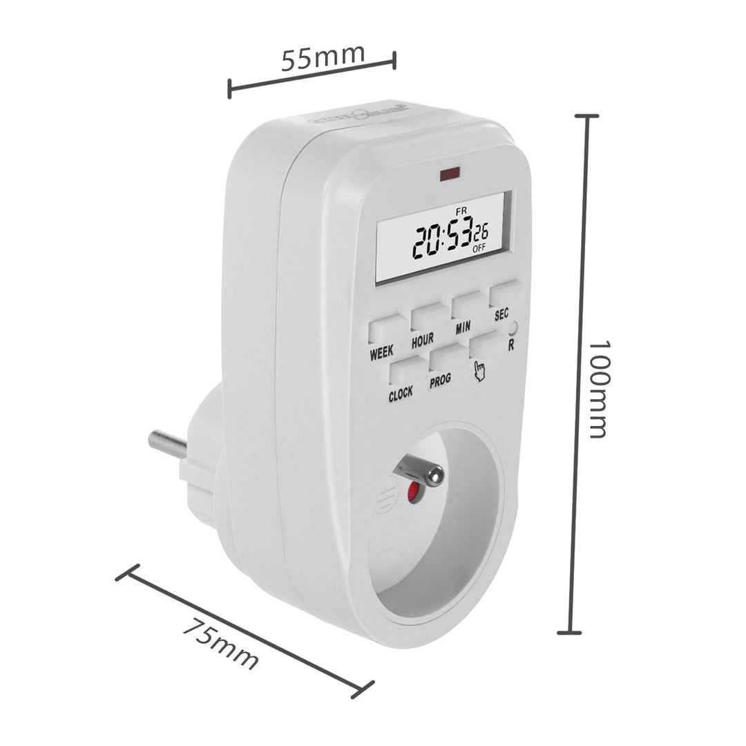 Tidsafbryder - digital timer GreenBlue, maks. belastning 16A, IP20, GB362 E