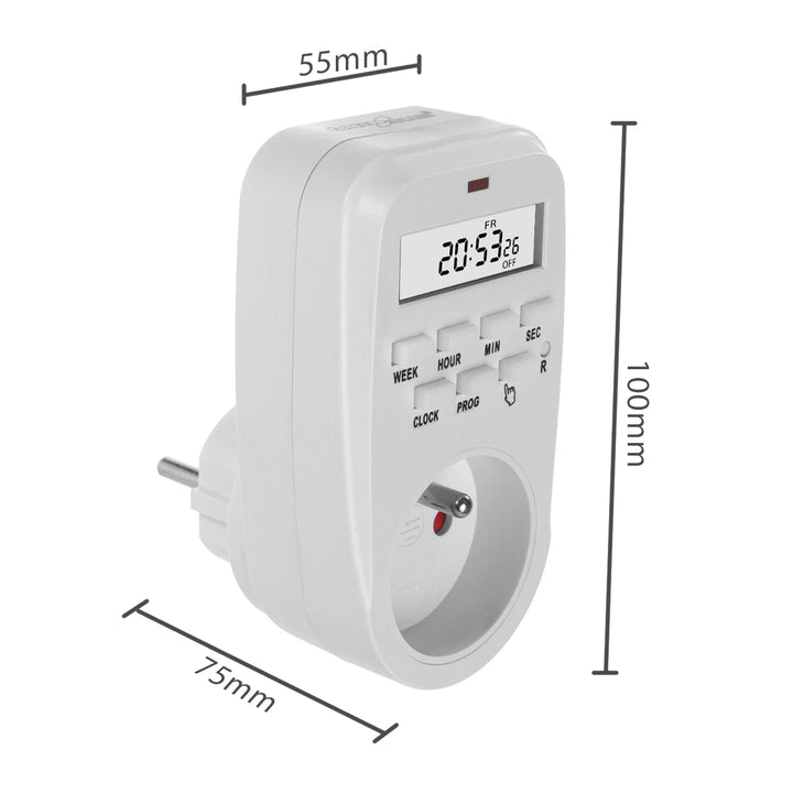 Tidsafbryder - digital timer GreenBlue, maks. belastning 16A, IP20, GB362 E