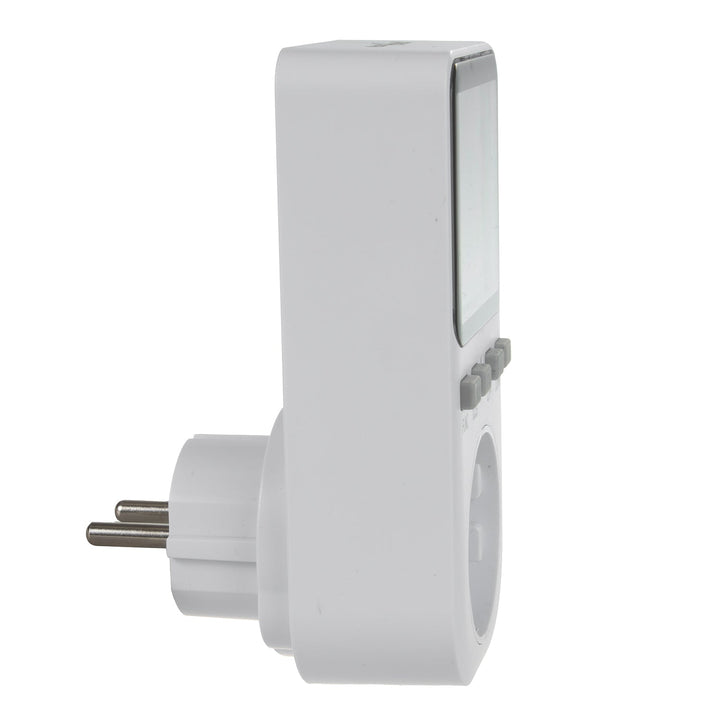 GreenBlue energimåler, wattmeter, type E, 220-240 V AC, 50 Hz, maks. belastning 16 A, IP20, indbygget batteri, GB364 E