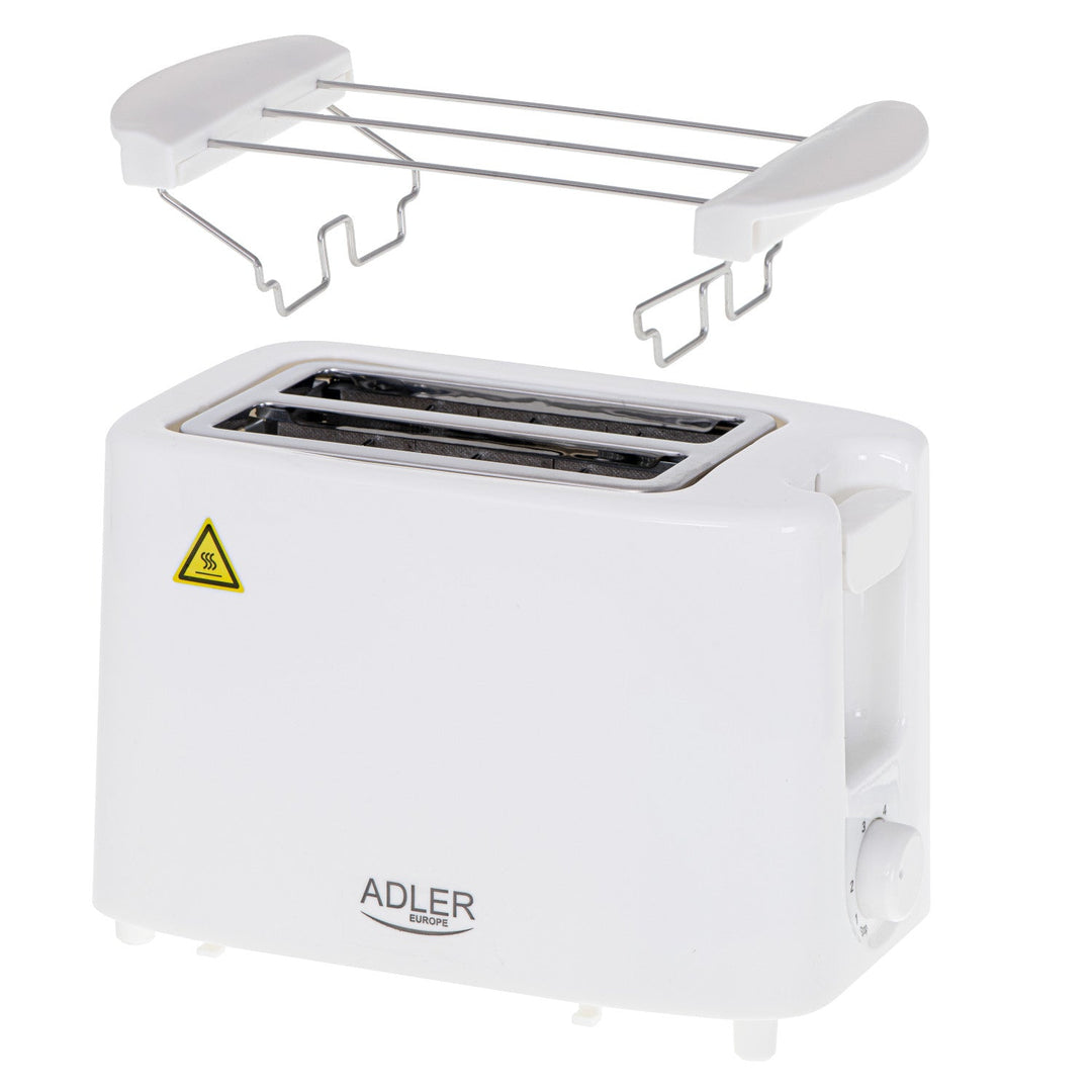 Adler brødrister, 6 indstillingsmuligheder, rist til boller, 900 W, hvid, AD 3223