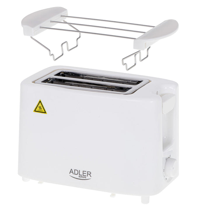 Adler brødrister, 6 indstillingsmuligheder, rist til boller, 900 W, hvid, AD 3223