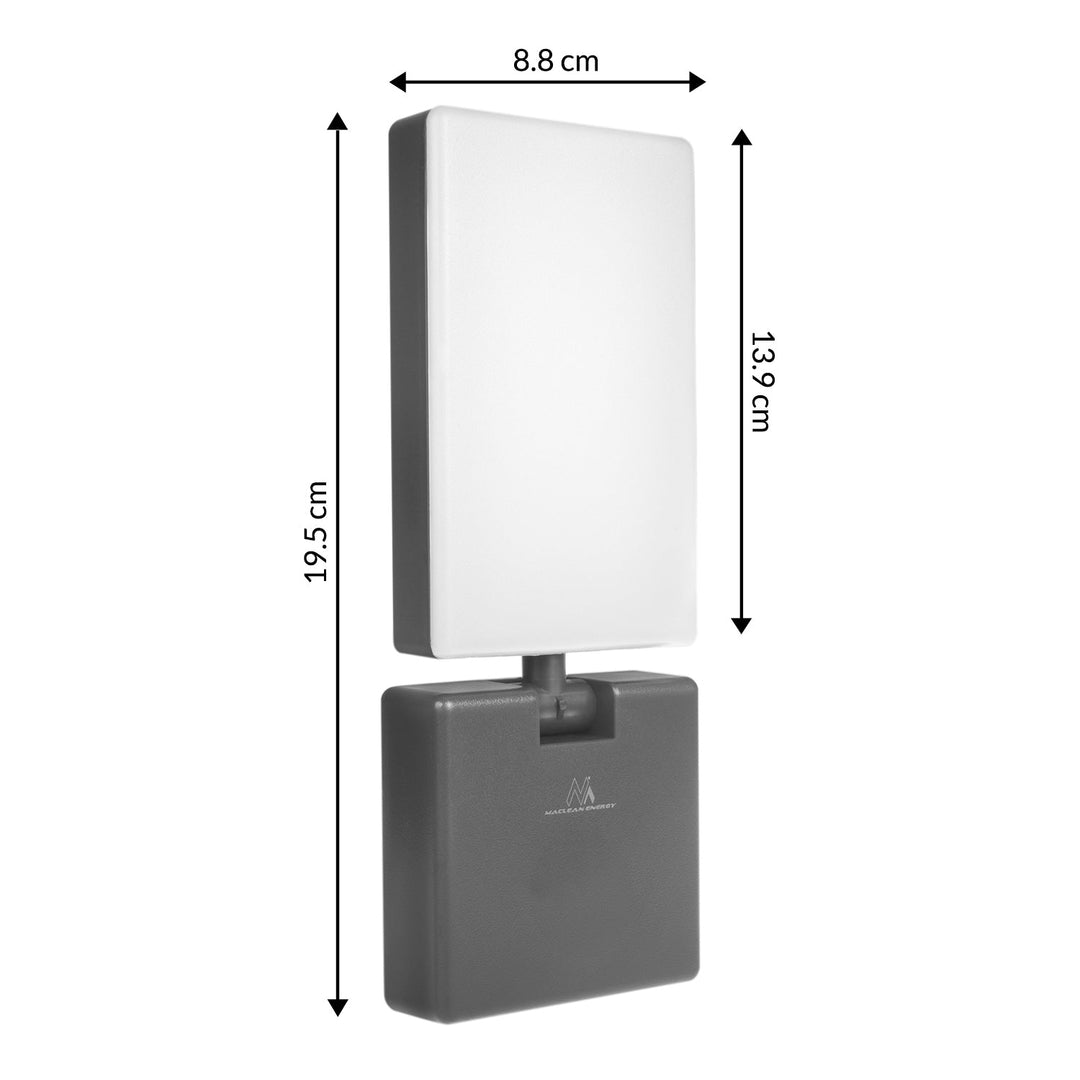 Maclean LED-lampe, grå, 10 W, 700 lm, IP65, neutral hvid, 4000 K