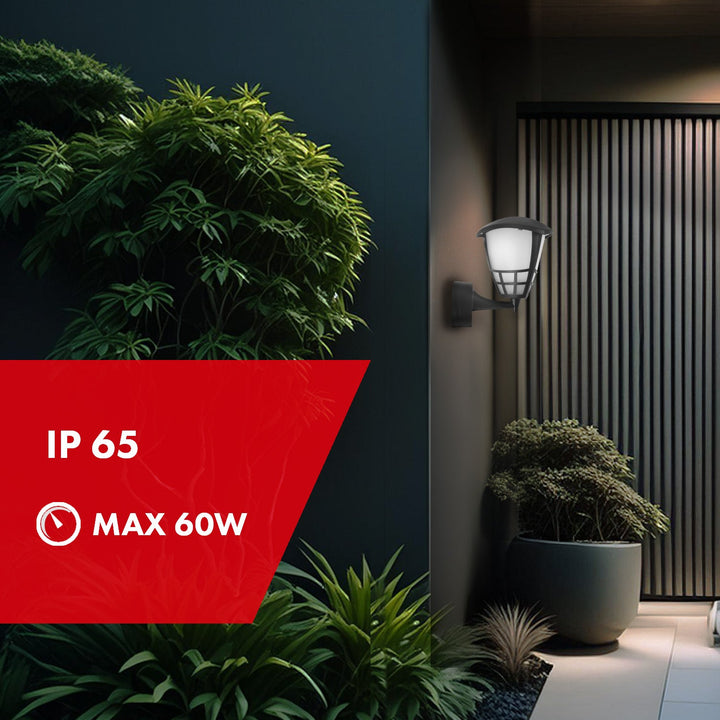 Udendørs væglampe 1xE27 Maclean MCE519 B sort IP65 max 60W