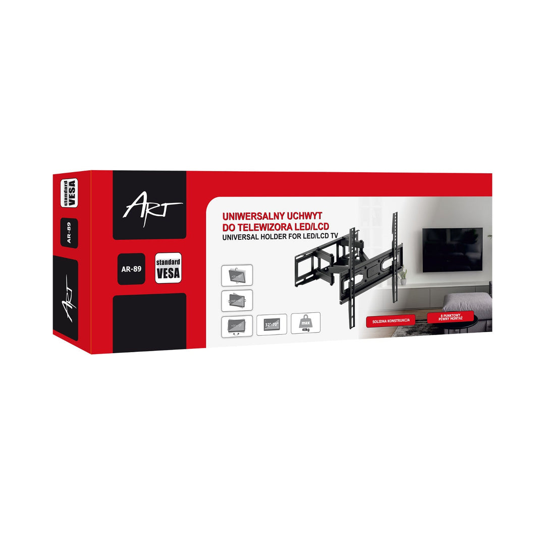 ART TV-holder, 32-70'', 40 kg, sort, VESA 400x400, AR-89