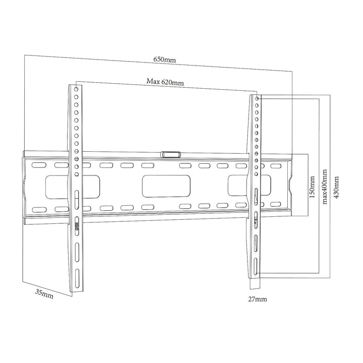 Maclean TV-holder, maks. VESA 600x400, 32-100", 80 kg, MC-419