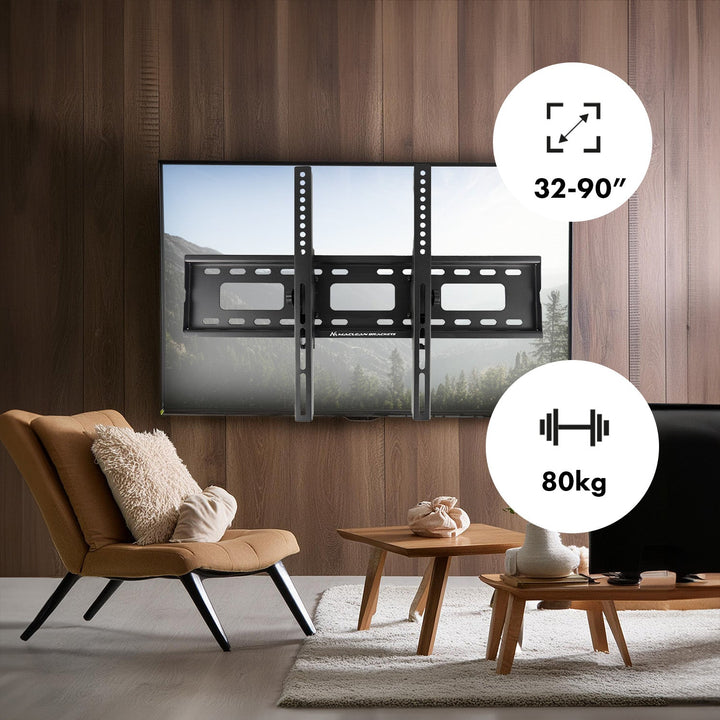 Maclean TV-beslag, maks. VESA 600x400, 32-90", 80 kg, justerbar vinkel +15°~-15°, MC-421