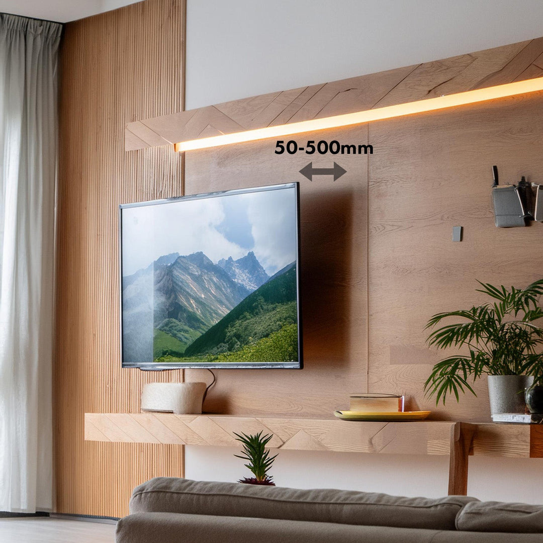 Maclean TV-beslag, maks. VESA 800x600, 43-100", 80 kg, vertikal og horisontal vinkelregulering, profil 50-500 mm, sort, MC-423