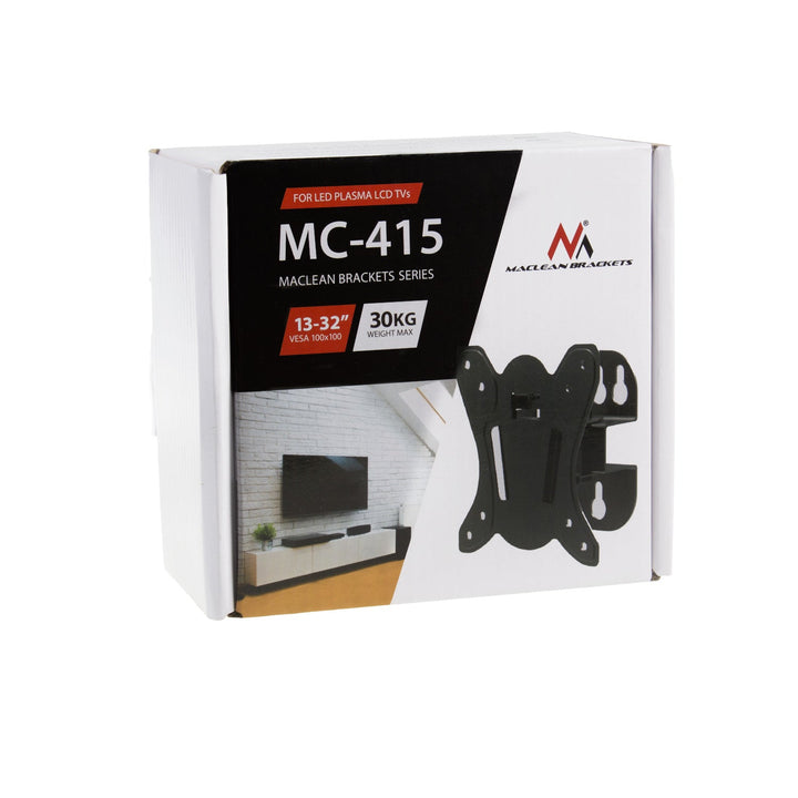 Maclean TV- eller monitorholder, maks. VESA 100x100, 13-32", 30 kg, sort, MC-415