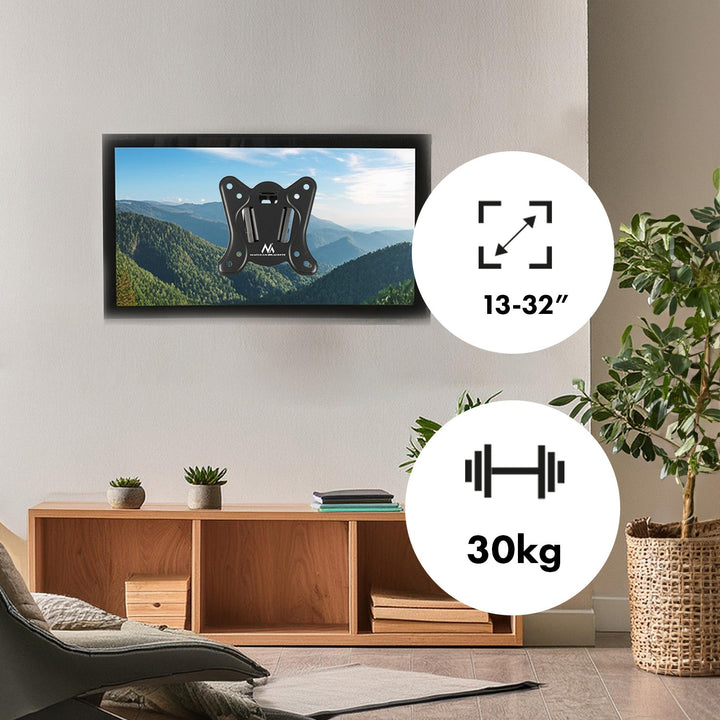 Maclean TV- eller monitorholder, maks. VESA 100x100, 13-32", 30 kg, sort, MC-415