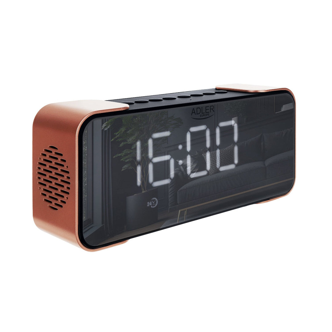 Adler AD 1190 Copper trådløs radioalarm med LED-display og Bluetooth-funktion