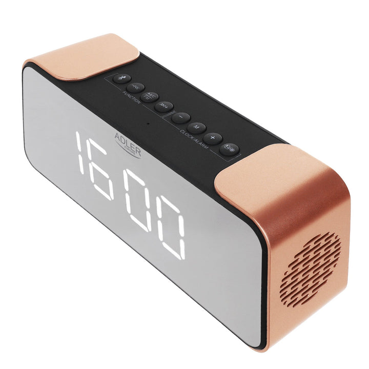 Adler AD 1190 Copper trådløs radioalarm med LED-display og Bluetooth-funktion