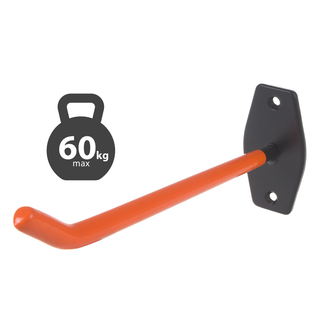 Sæt med 4 Maclean-vægbeslag til dæk, hjul, stiger, cykler, stål, maks. belastning 60 kg pr. beslag, MC-437