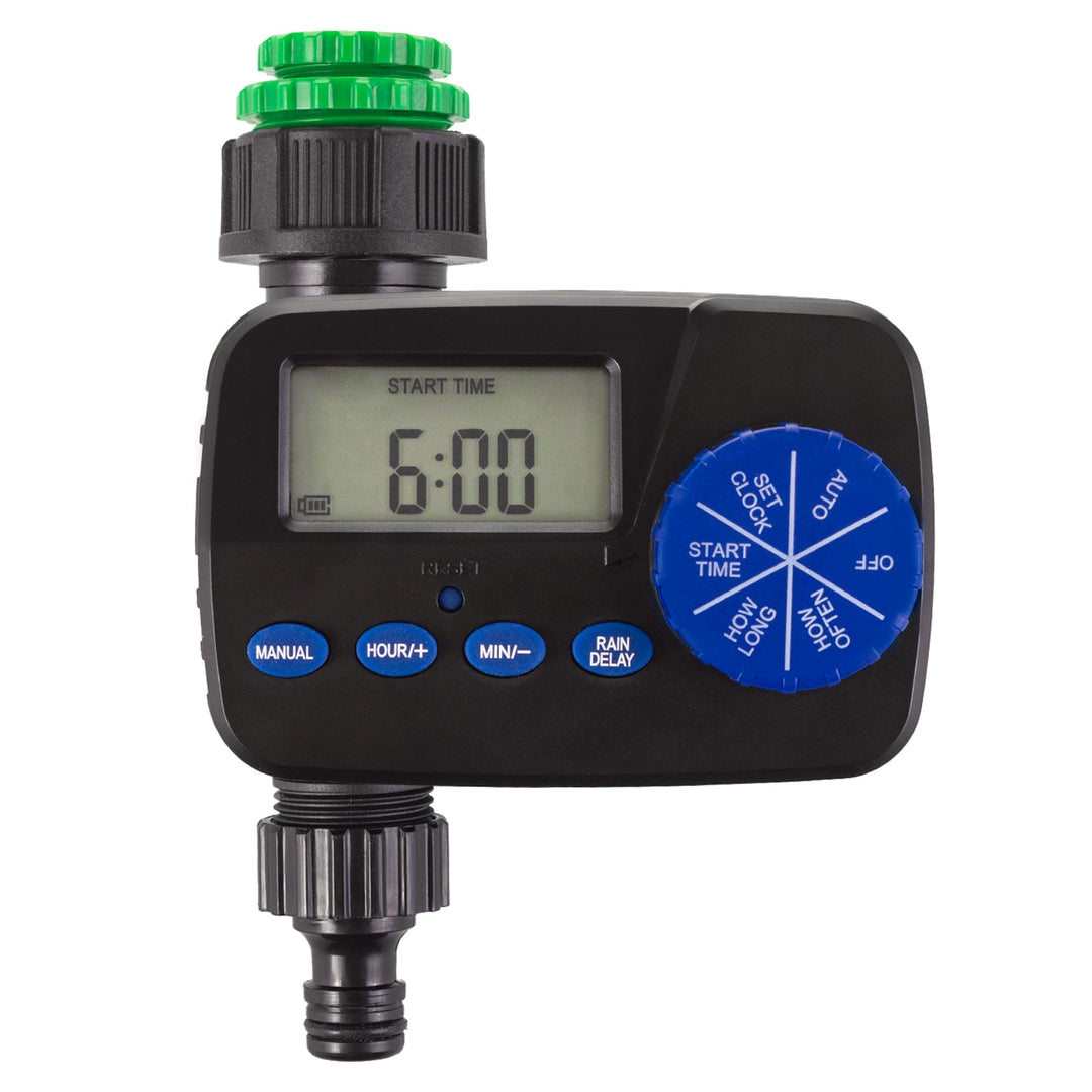GreenBlue elektronisk vandingsstyring, programmeringsenhed, strømforsyning 2x1,5V AA, GB390