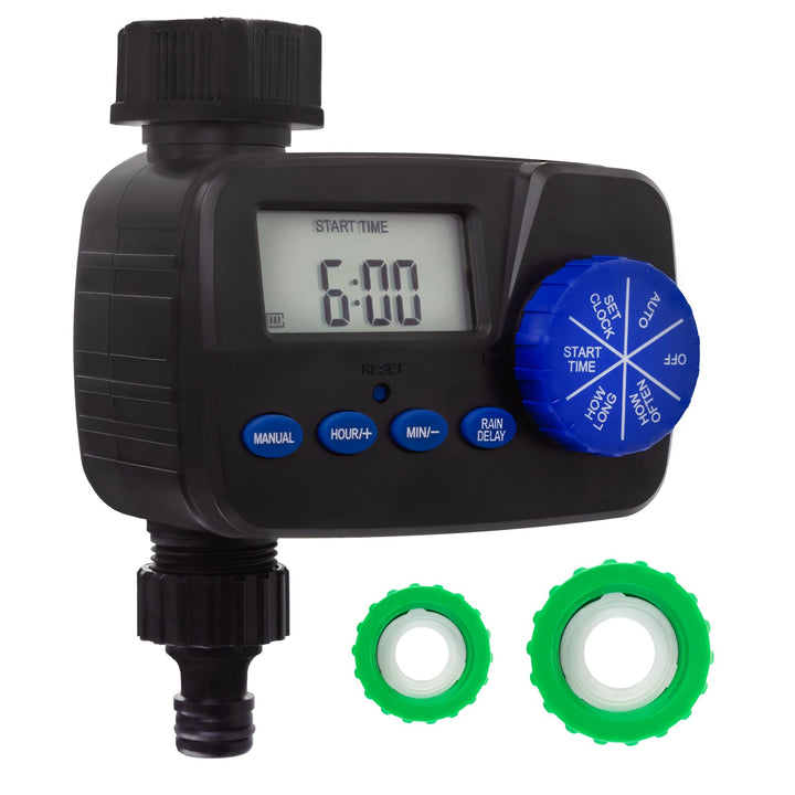 GreenBlue elektronisk vandingsstyring, programmeringsenhed, strømforsyning 2x1,5V AA, GB390