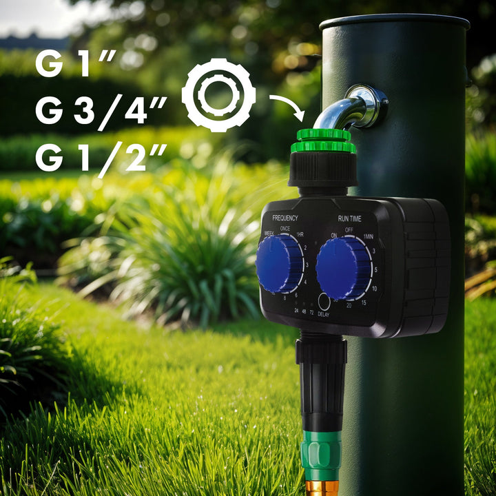 Elektronisk vandingskontrol GreenBlue, programmeringsenhed, strømforsyning 2x 1,5V AA, GB391