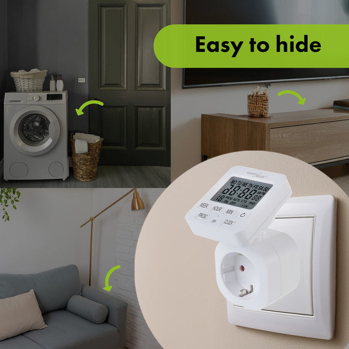 Tidsafbryder - digital timer GreenBlue, maks. belastning 16A, IP20, GB605 F