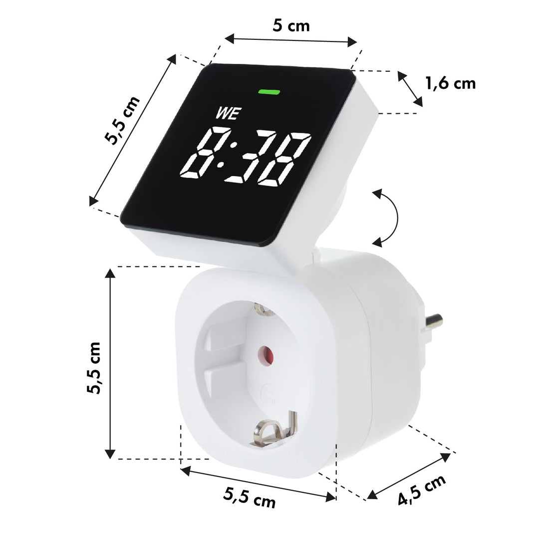 Tidsafbryder - digital timer GreenBlue, maks. belastning 16A, IP20, GB610 F