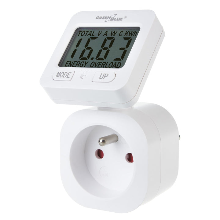 GreenBlue energimåler, wattmåler, 16 A, maks. 3680 W, hukommelse, GB615 E