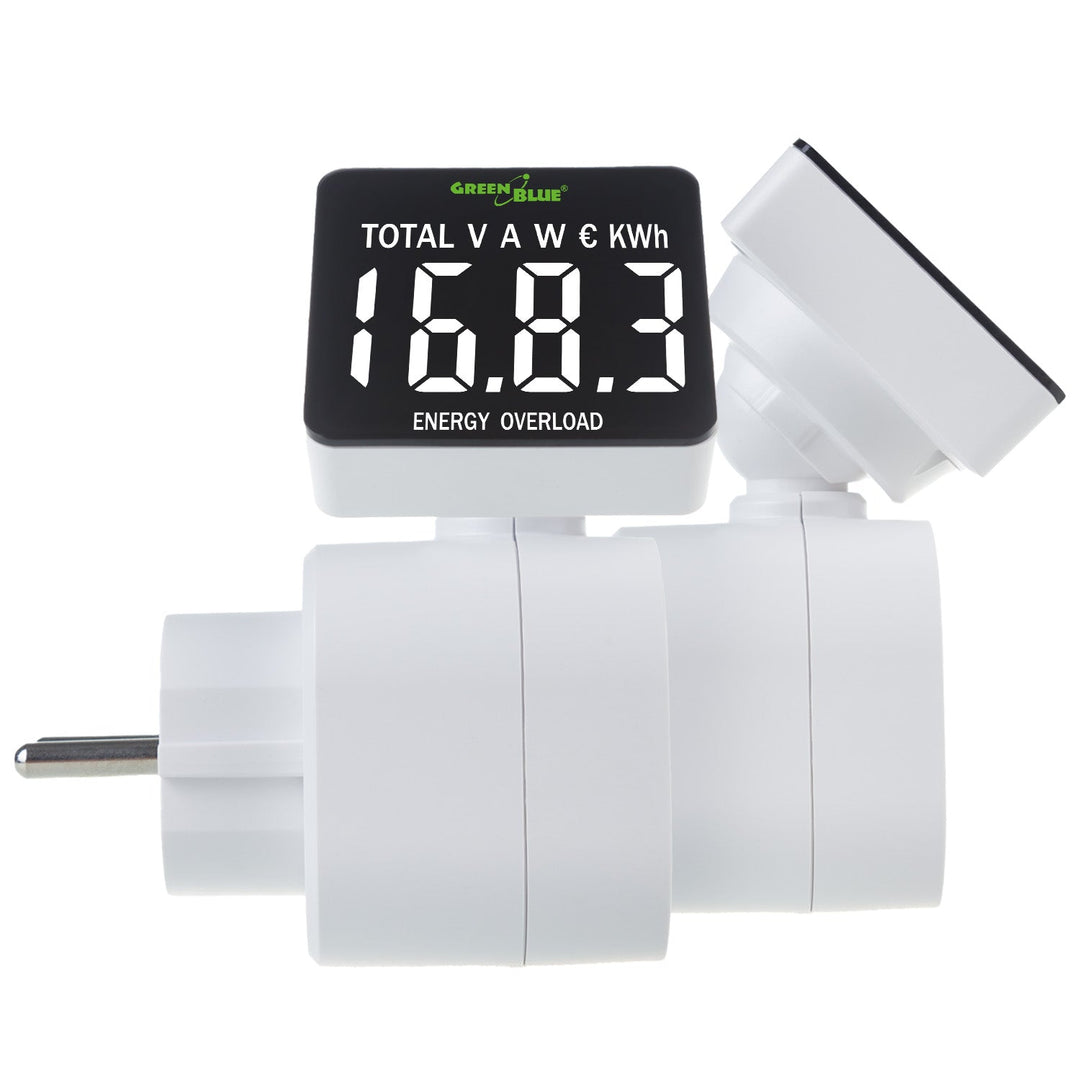GreenBlue energimåler, wattmeter, 16 A, maks. 3680 W, hukommelse, GB620 F