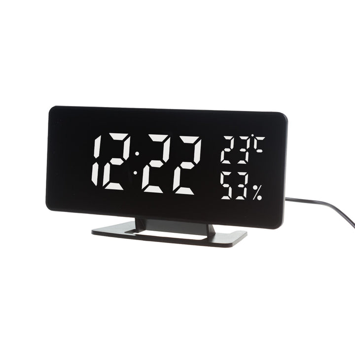 Vækkeur med alarm og termometer GreenBlue GB395 sort hygrometer
