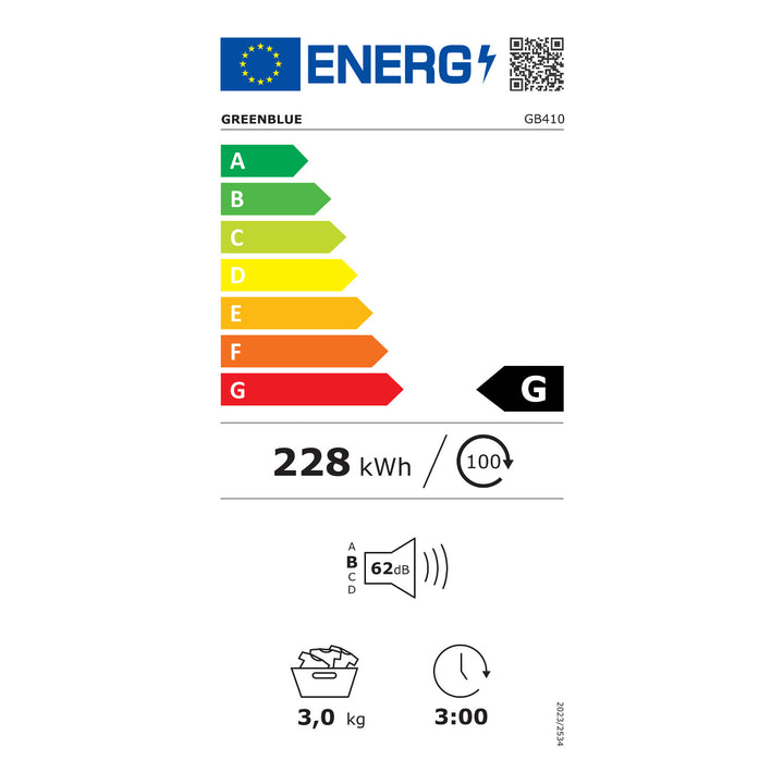GreenBlue elektrisk tromletørrer med 3 kg kapacitet, model GB410