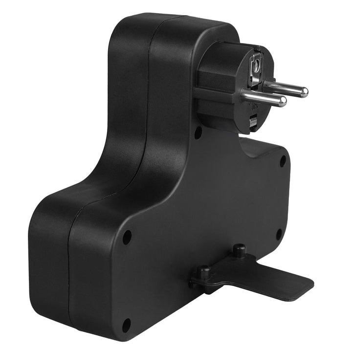 Maclean stikkontakt, firdobbelt med afbryder, stabiliseringsfod, type schuko, 2x2,5A, 2x16A, MCE224 G/B