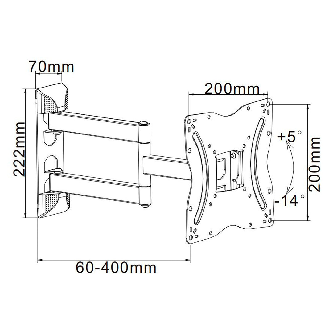 Universal TV-holder Cabletech 13"-42" vertikal og horisontal justering UCH0214