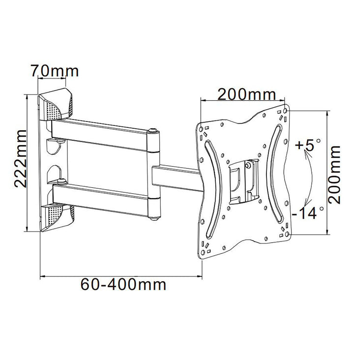 Universal TV-holder Cabletech 13"-42" vertikal og horisontal justering UCH0214