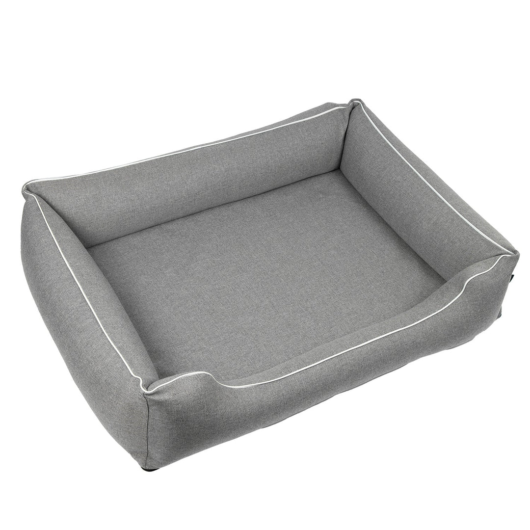 Mestizo hundeseng, 100x75 cm, lysegrå med hvid finish, SMTF-GRA-W-3