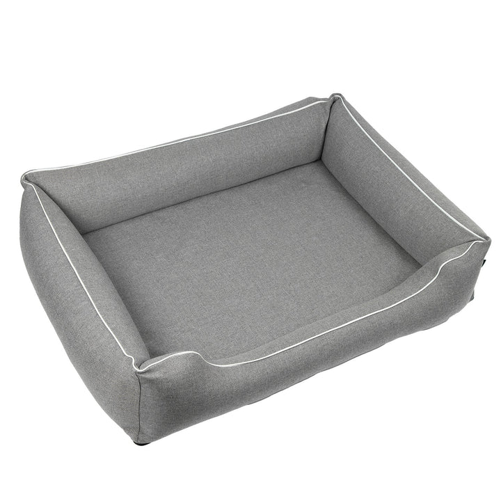 Mestizo hundeseng, 100x75 cm, lysegrå med hvid finish, SMTF-GRA-W-3