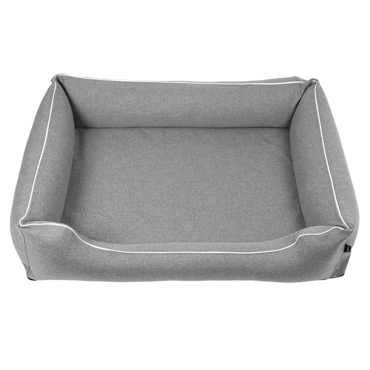 Mestizo hundeseng, 100x75 cm, lysegrå med hvid finish, SMTF-GRA-W-3