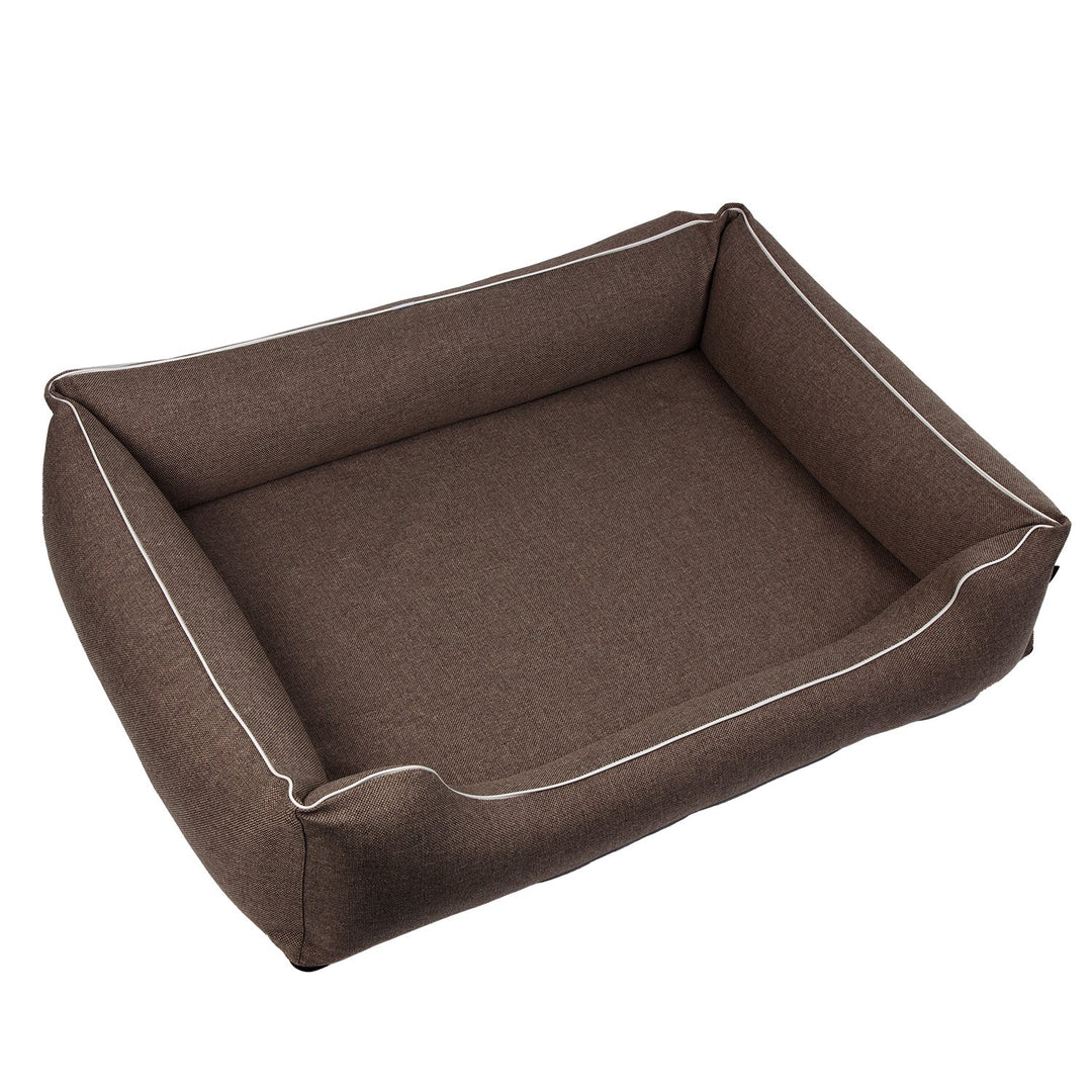 Mestizo-hundeseng, 100 x 75 cm, brun med hvid finish, SMTF-BRO-W-3