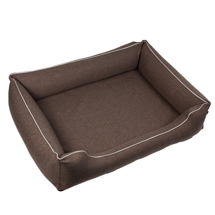 Mestizo-hundeseng, 100 x 75 cm, brun med hvid finish, SMTF-BRO-W-3