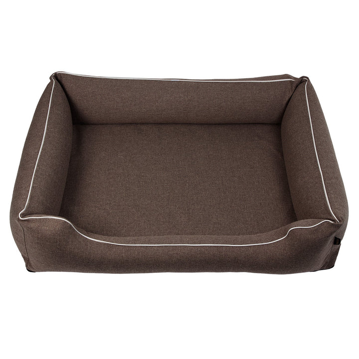 Mestizo-hundeseng, 100 x 75 cm, brun med hvid finish, SMTF-BRO-W-3