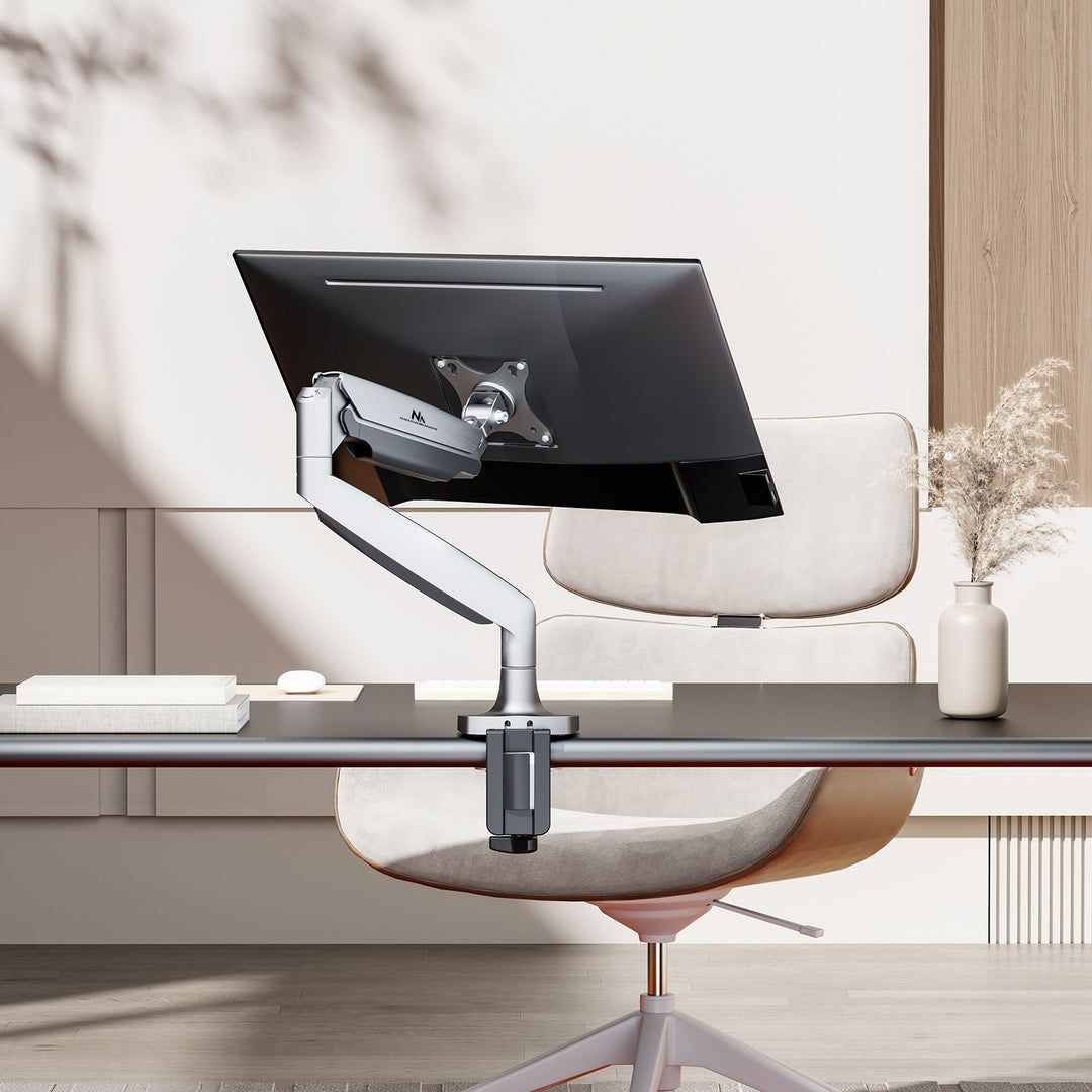 Maclean monitorholder, dobbelt arm, med gasfjeder, 17"-45", 16 kg, MC-969